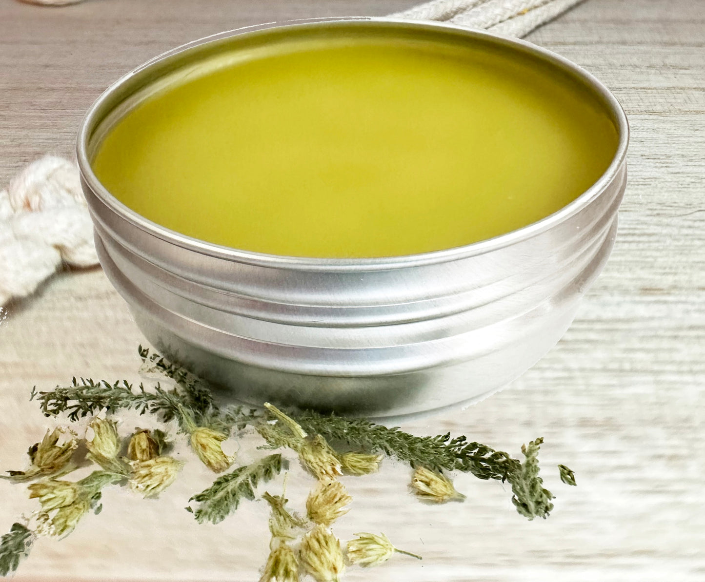Yarrow Salve. An all natural herbal alternative for wounds, rashes and bruises. Made with Yarrow herb, olive oil and beeswax