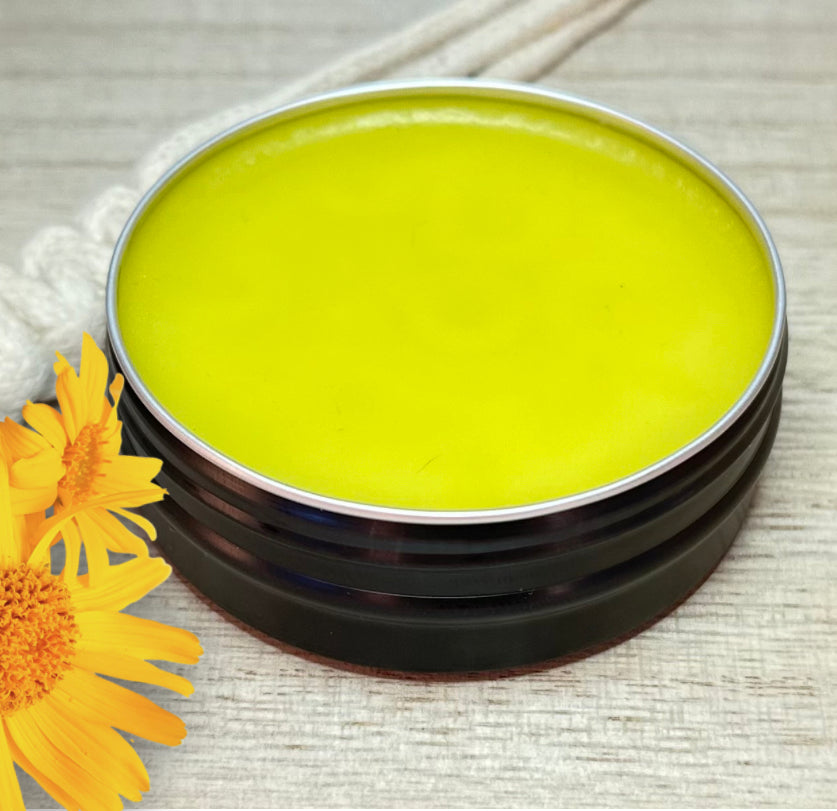 Arnica Ginger salve is a soothing yet warming salve to soothe  joints, muscles and sprains, with a carefully selected blend of ingredients. Combined, these ingredients work together to warm and aid in easing pain.