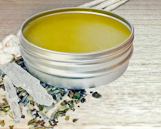 A refreshing, soothing balm made with naturally cooling botanicals. This balm delivers a cooling effect, heightened by the invigorating properties of eucalyptus and food grade menthol crystals. Useful in encouraging decongestion and cooling sensation when wanted