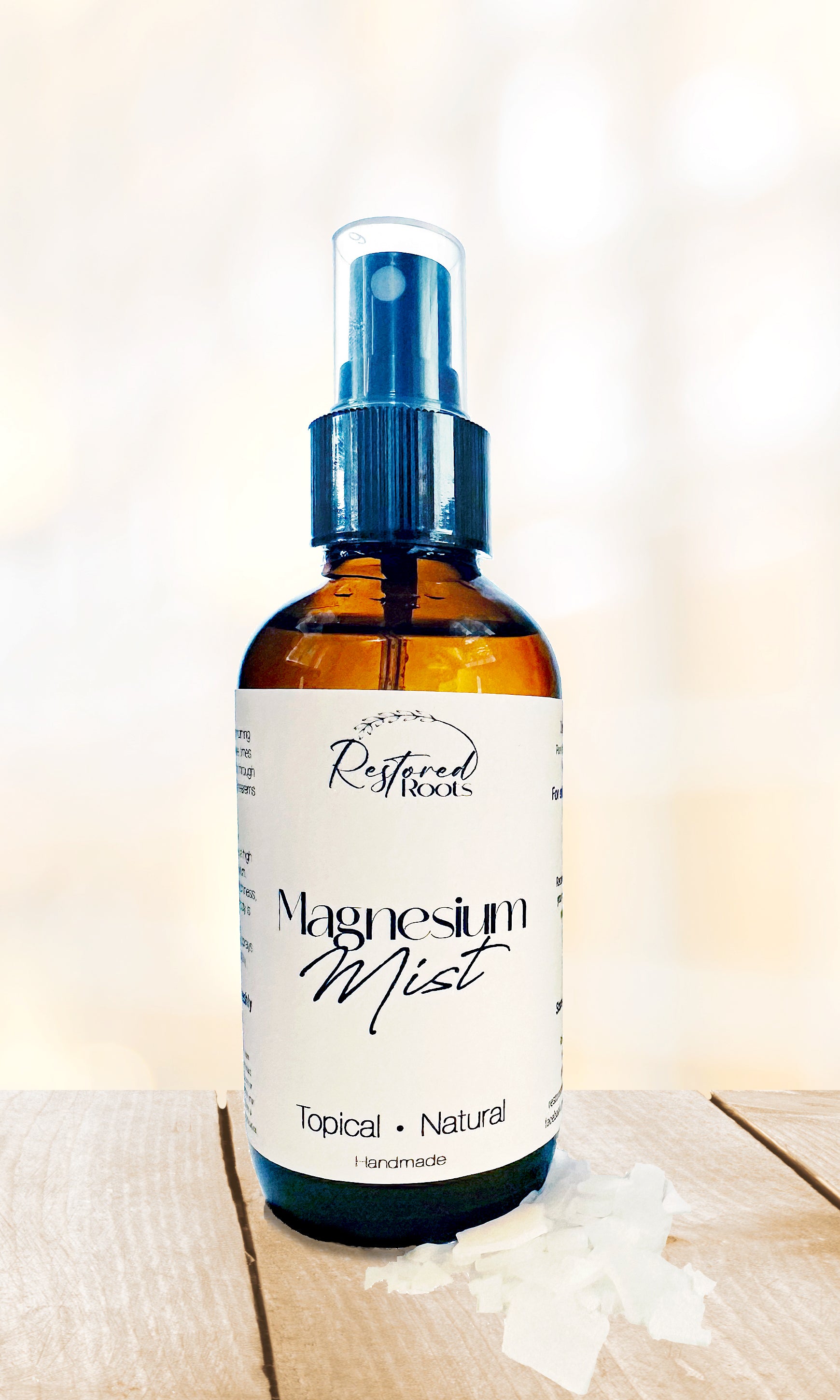 Magnesium mist is a refreshing revitalizing mist created with pure magnesium chloride. Nourishing your skin and body leaving you feeling refreshed, revitalized, and ready to take on the day.